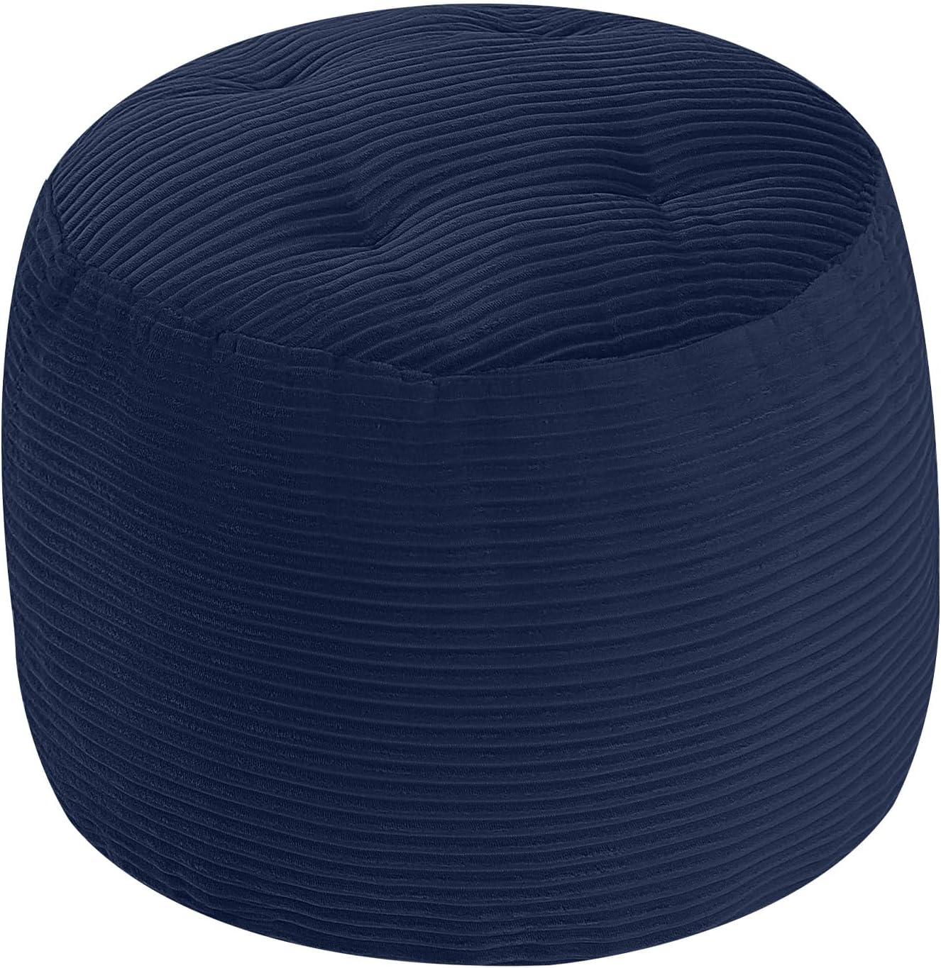 Round Plush Pouf Ottoman, 20"x15"