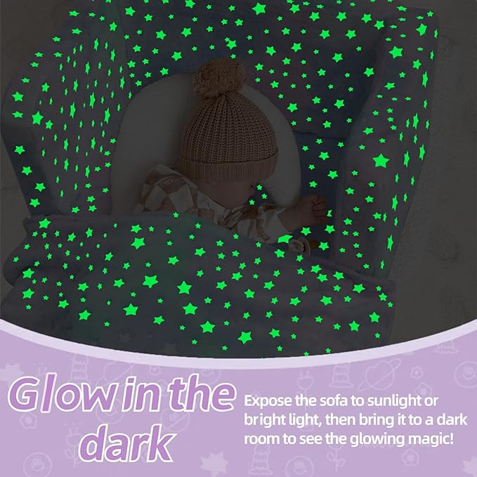 Fold Out Kids Couch, Flip Out Kids Sofa Chair with Blanket | GlowSofa