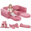 10-Piece Modular Play Couch, Pink Corduroy | MeMoreCool