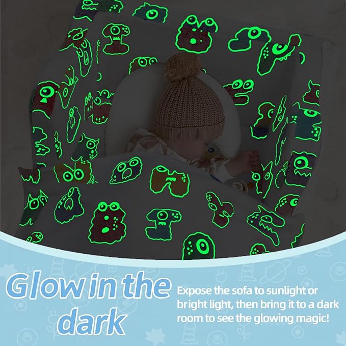 Fold Out Kids Couch, Flip Out Kids Sofa Chair with Blanket | GlowSofa