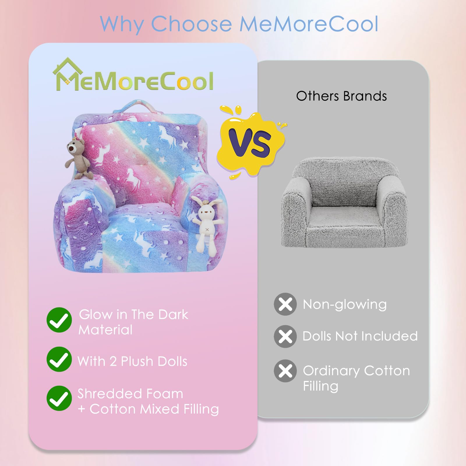 Kids Glow Couch Toddler Sofa Chair