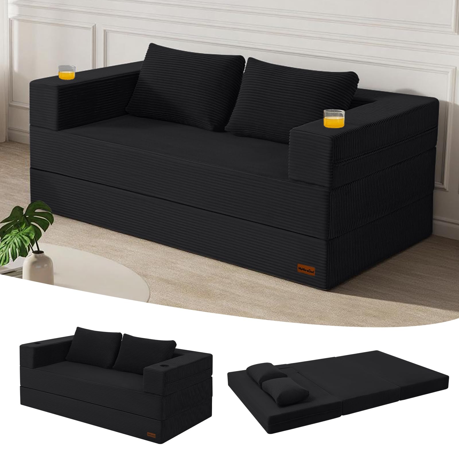Queen Convertible Sofa Bed, Corduroy Folding Couch