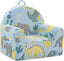 Sky Dino print — blue dinosaur fold-out kids couch