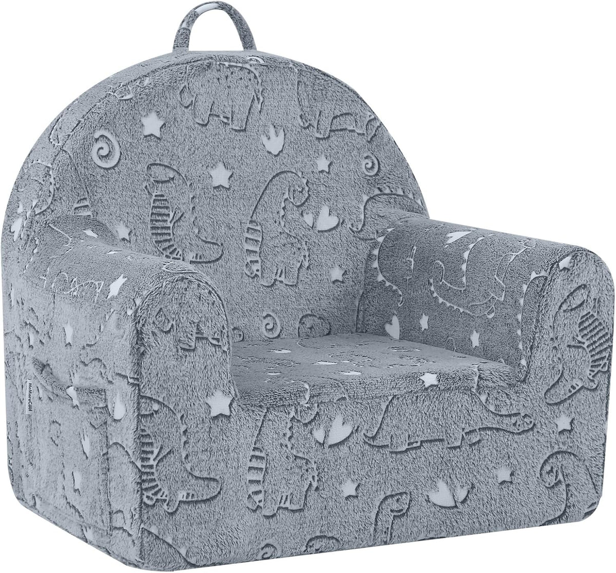 Dinosaur print — grey dinosaur fold-out kids couch