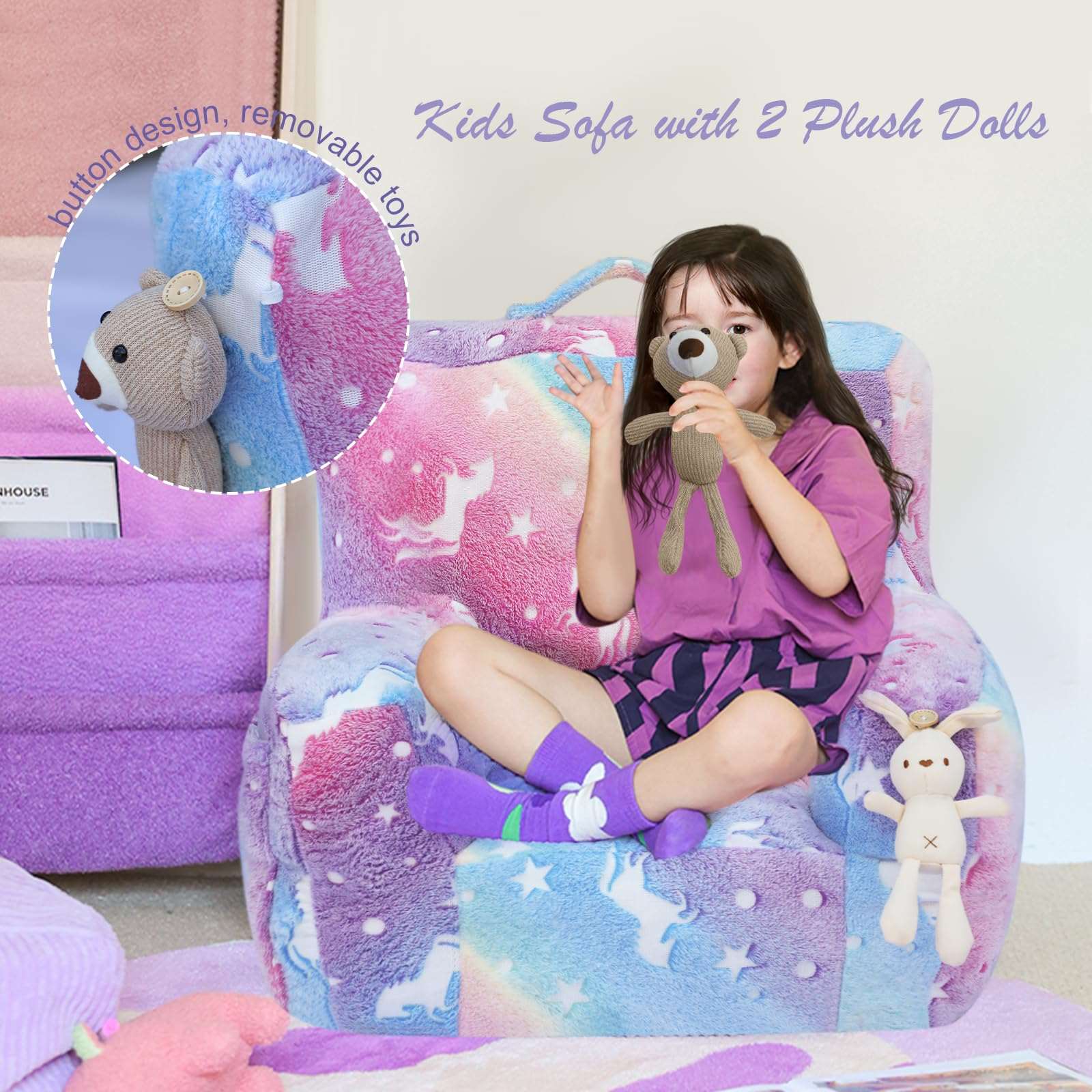 Kids Glow Couch Toddler Sofa Chair
