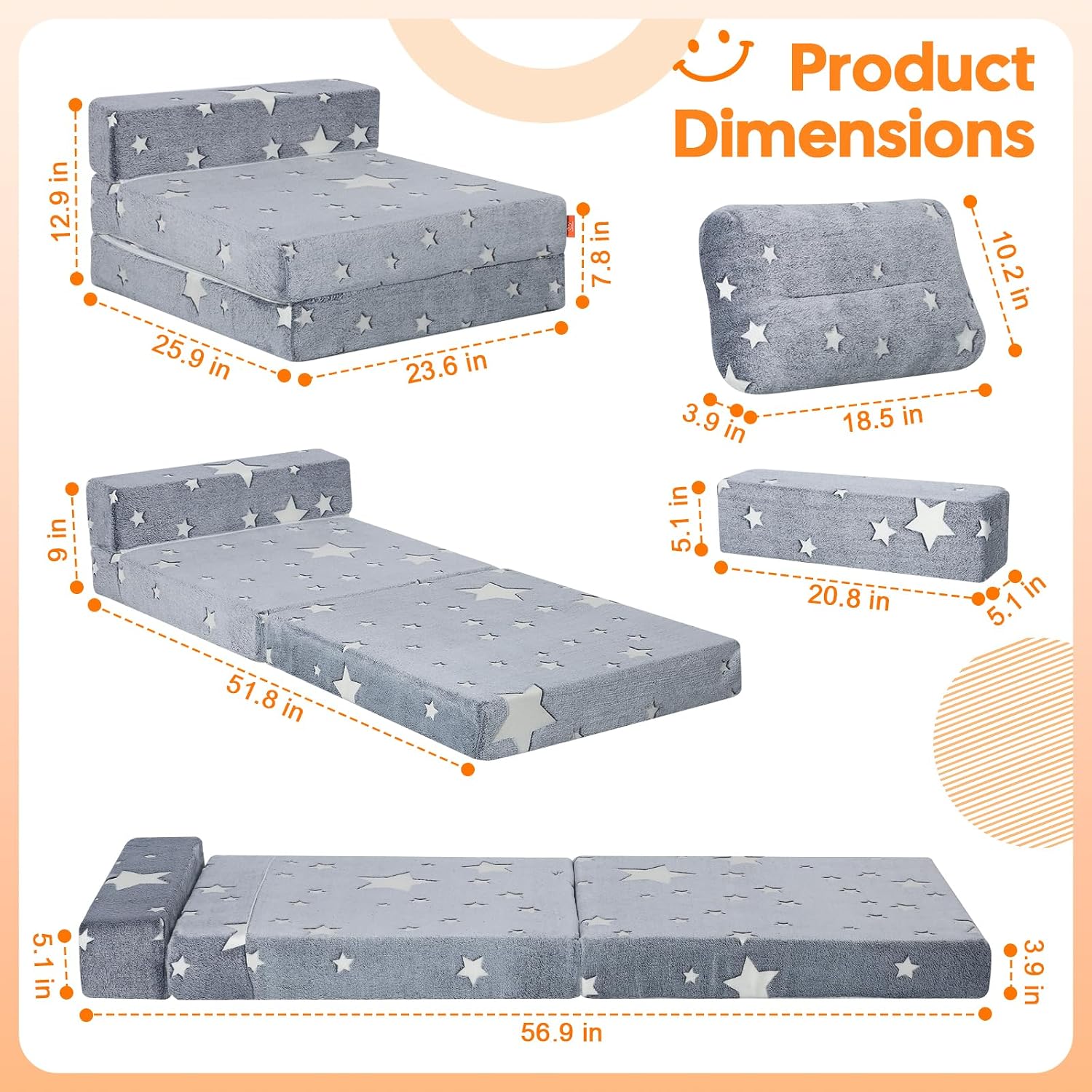 Glow Tri-Fold product dimensions