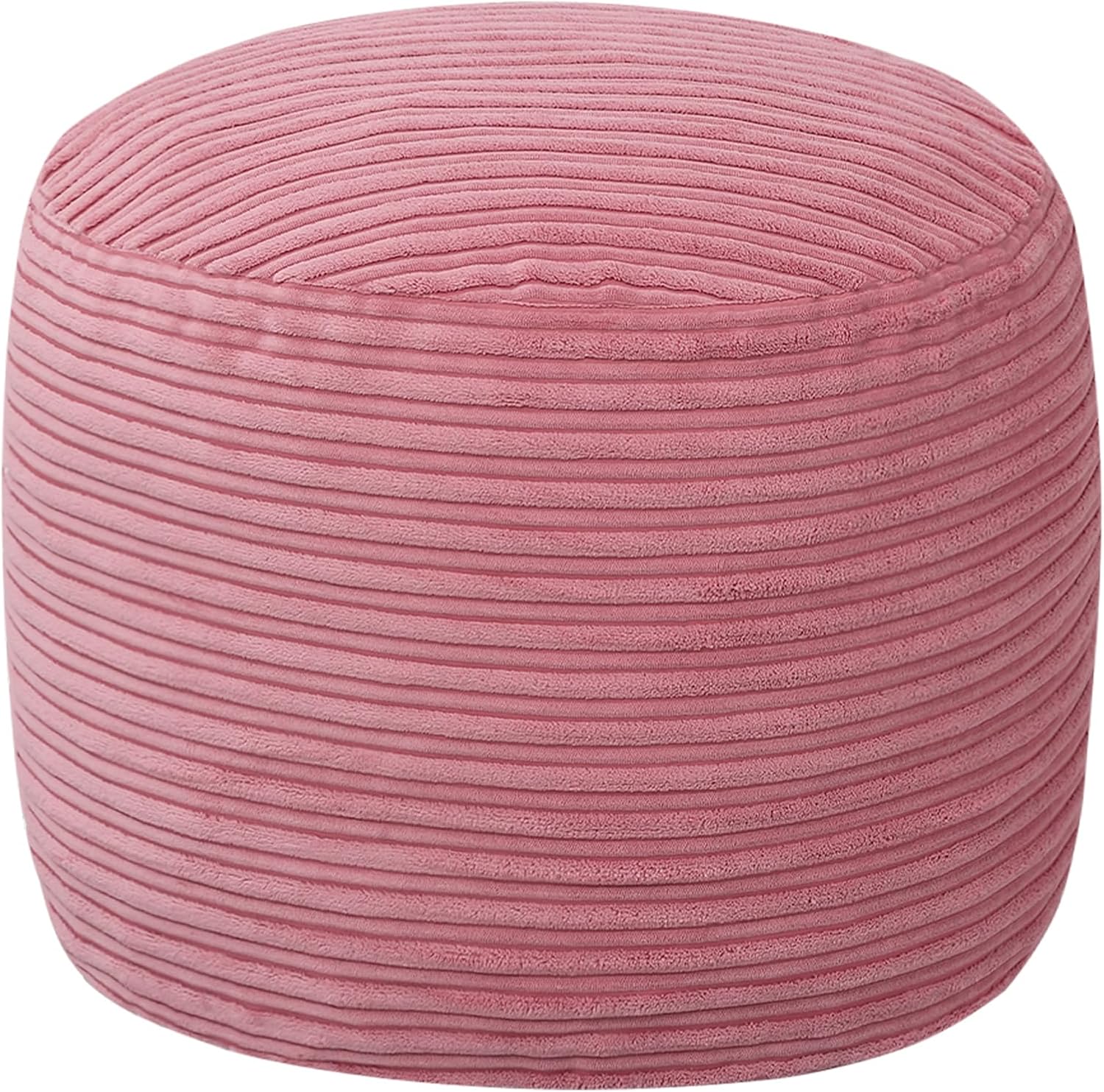 Round Plush Pouf Ottoman, 20"x15"