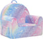 Pink Rainbow print — rainbow watercolor fold-out kids couch
