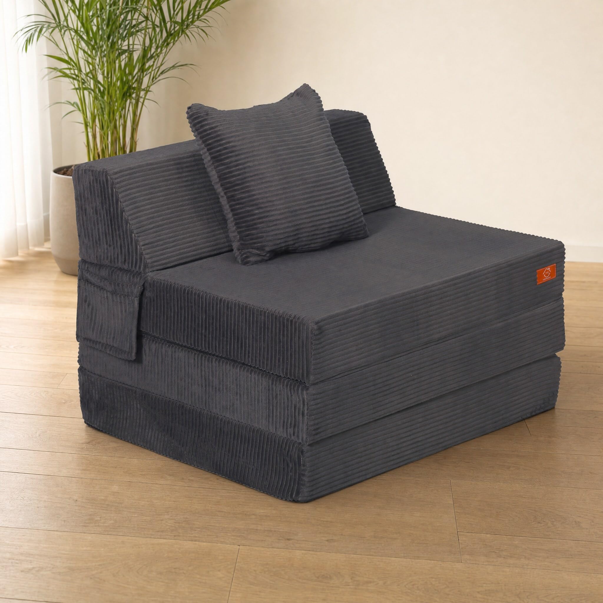 Folding Sleeper Chair Bed, 4-in-1 Boneless Futon