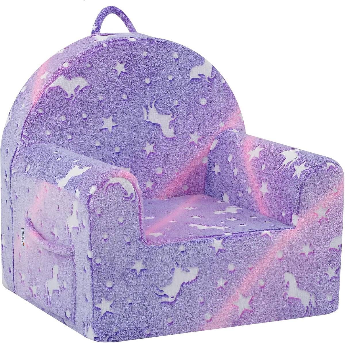 Lavender Unicorn print — purple unicorn fold-out kids couch