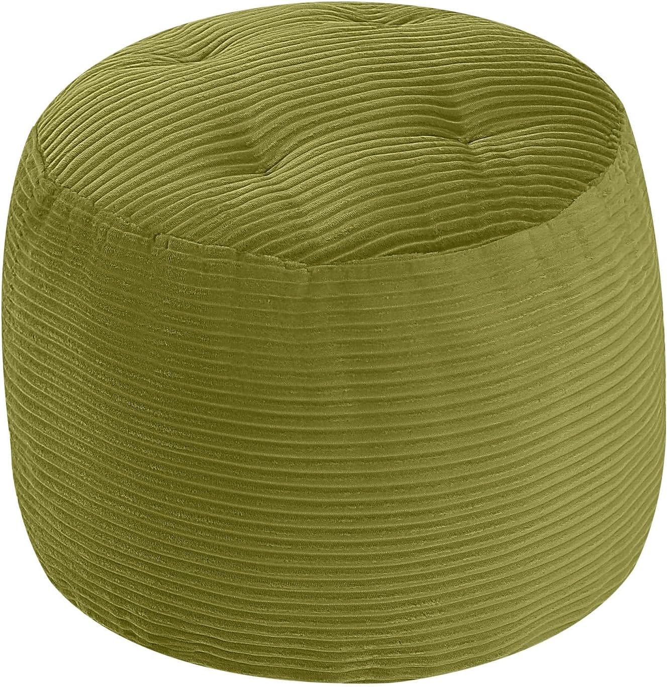 Round Plush Pouf Ottoman, 20"x15"