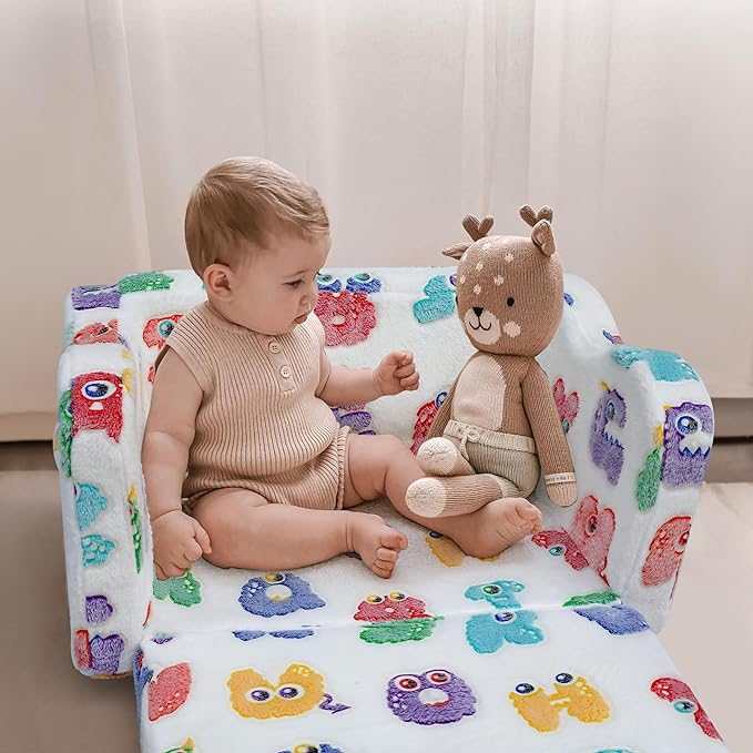 Fold Out Kids Couch, Flip Out Kids Sofa Chair with Blanket | GlowSofa