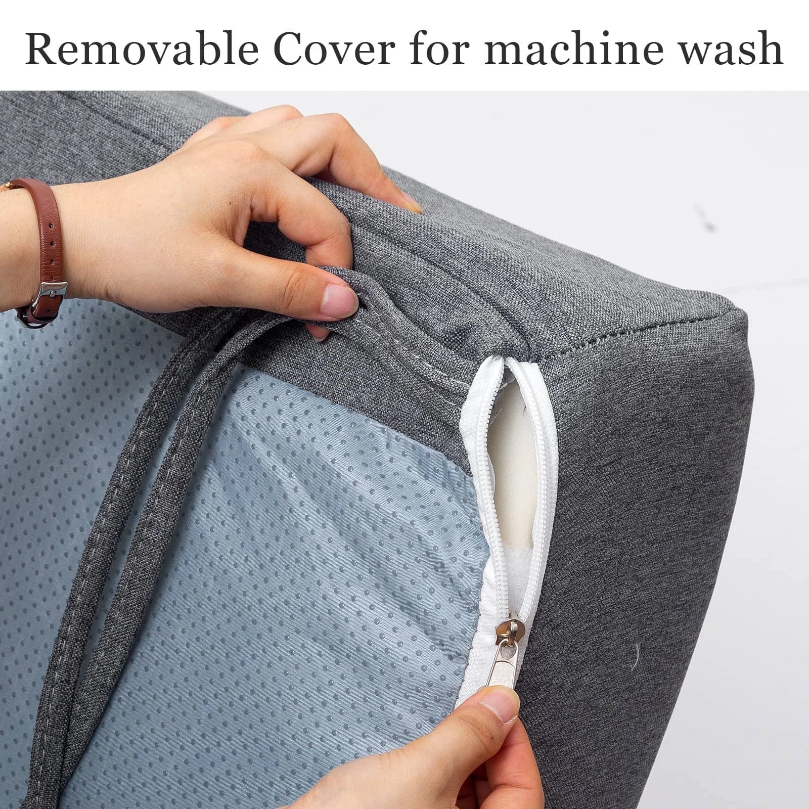 COMAX Glider Rocking Chair-Cotton and Linen Fabrics Removable Cover for machine wash