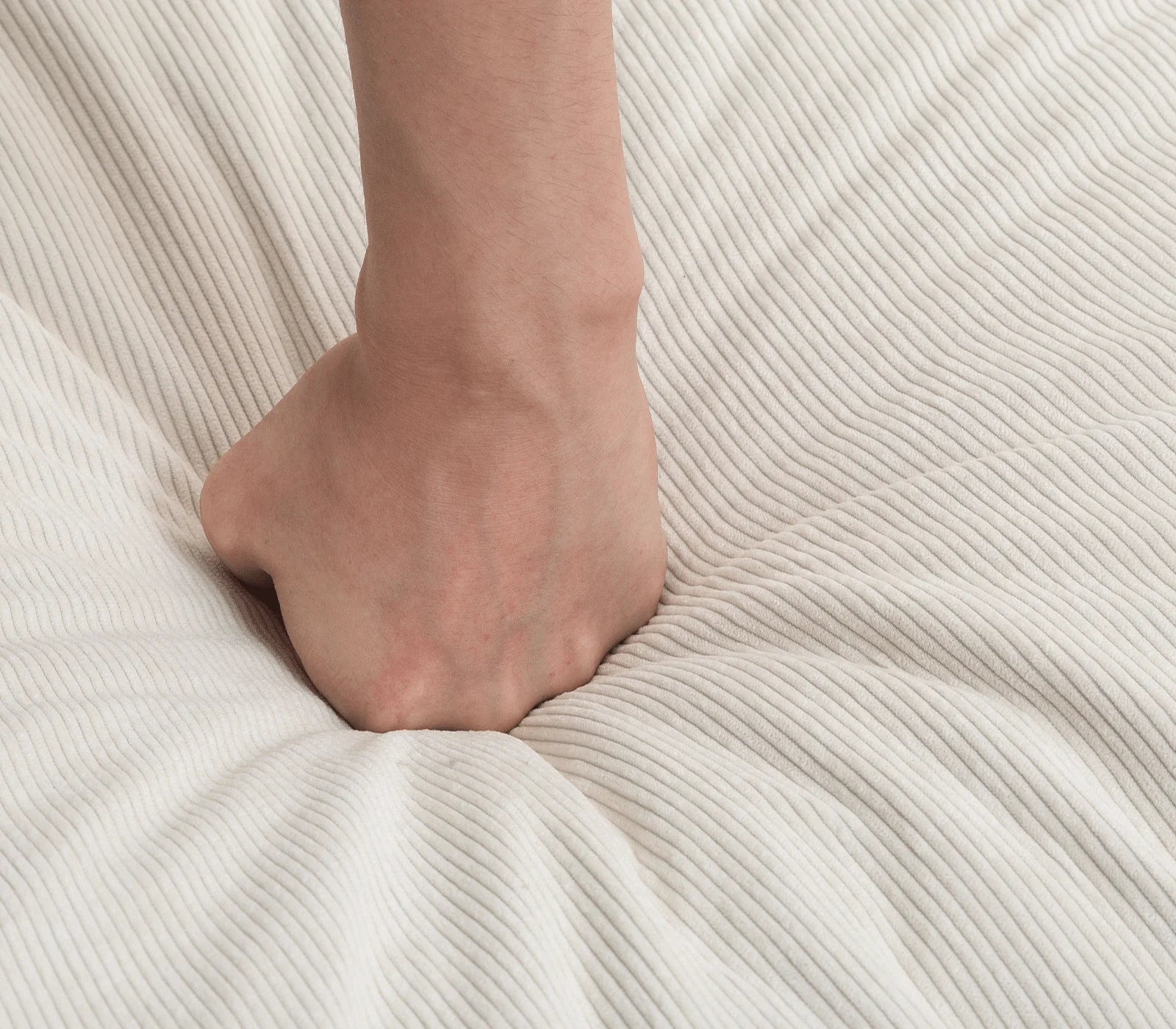 Beige Folding Sofa Bed Soft, breathable corduroy fabric