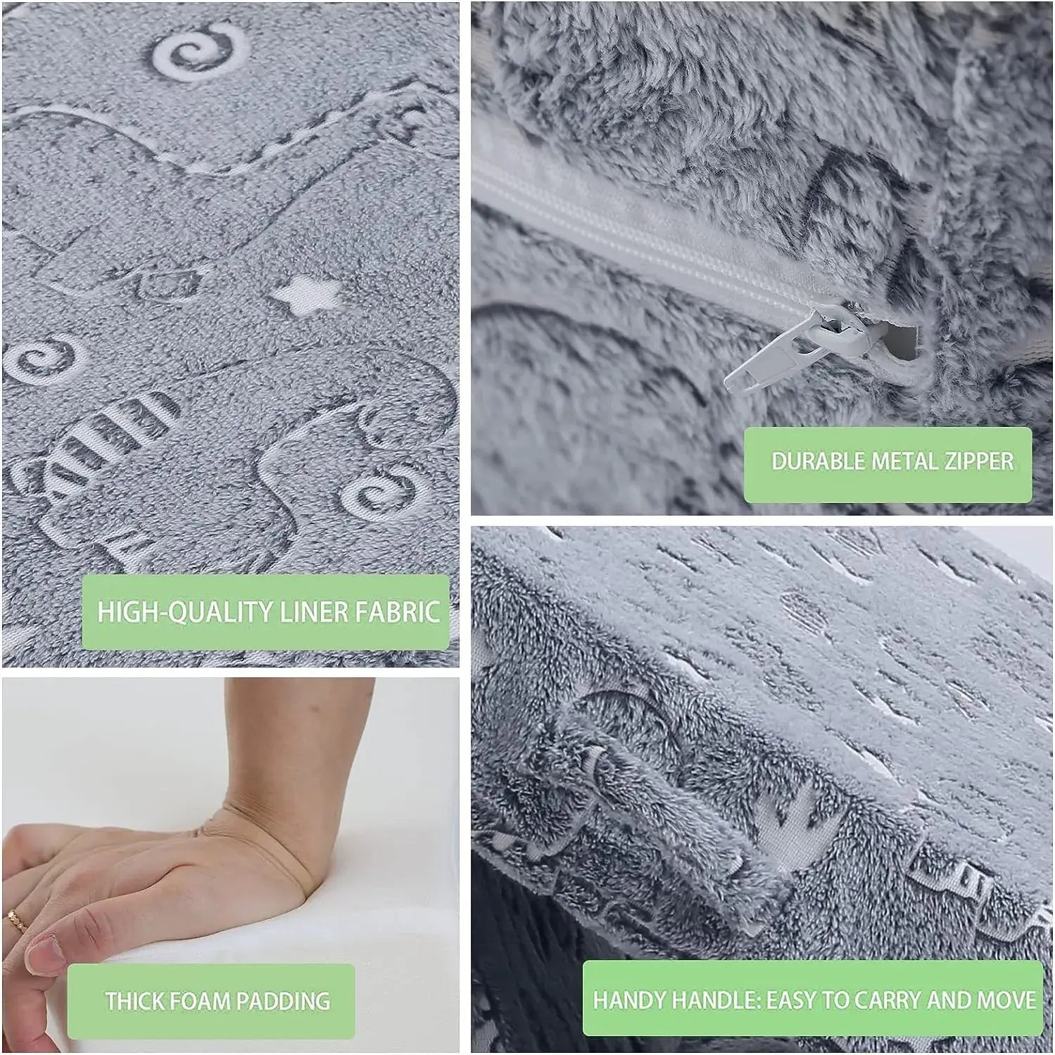  Glowsofa's Children's Fold Out Sofa has Super high-quality liner fabric,durable metal zipper handy handle, high-density foam