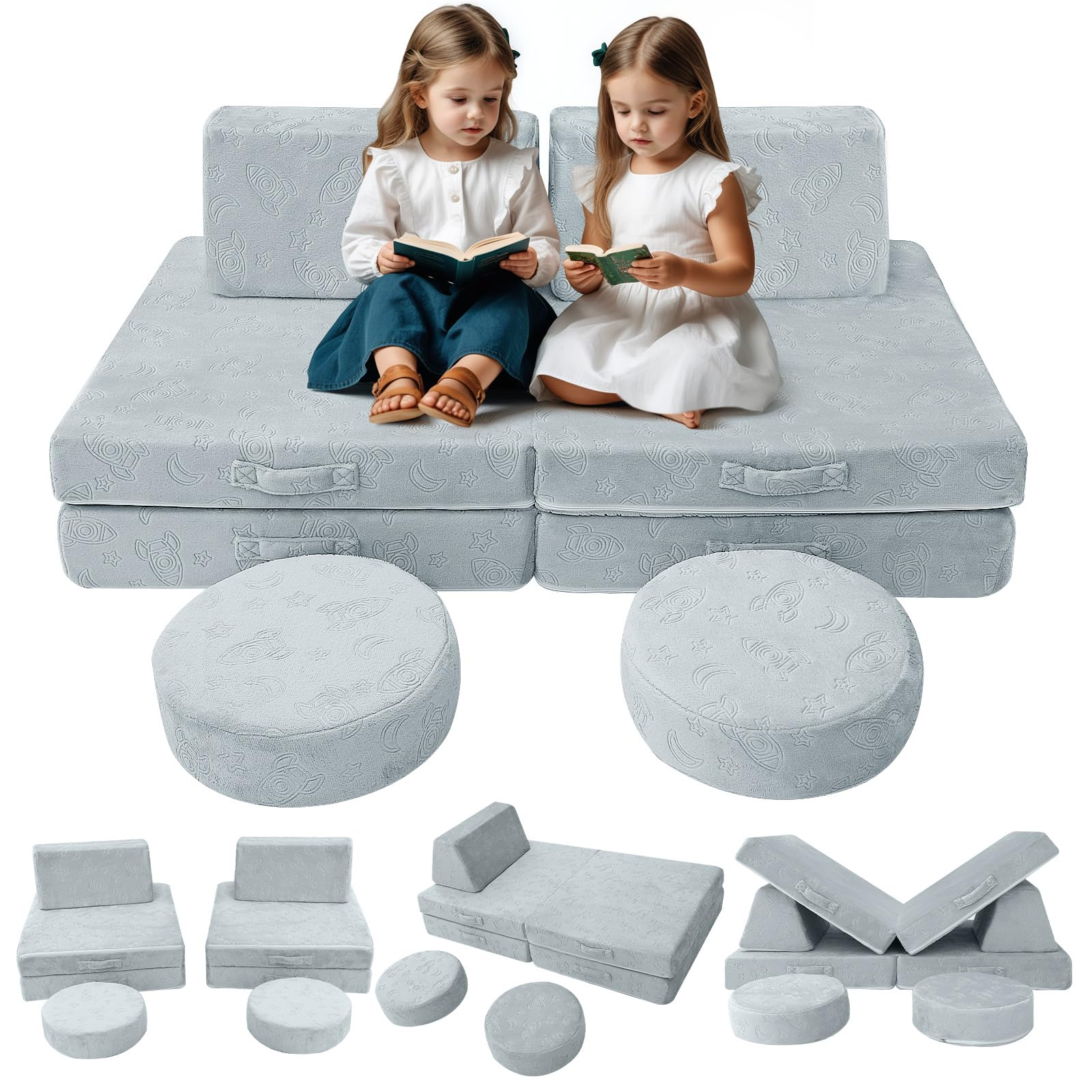 MeMoreCool 8-Piece Play Couch Slipcovers