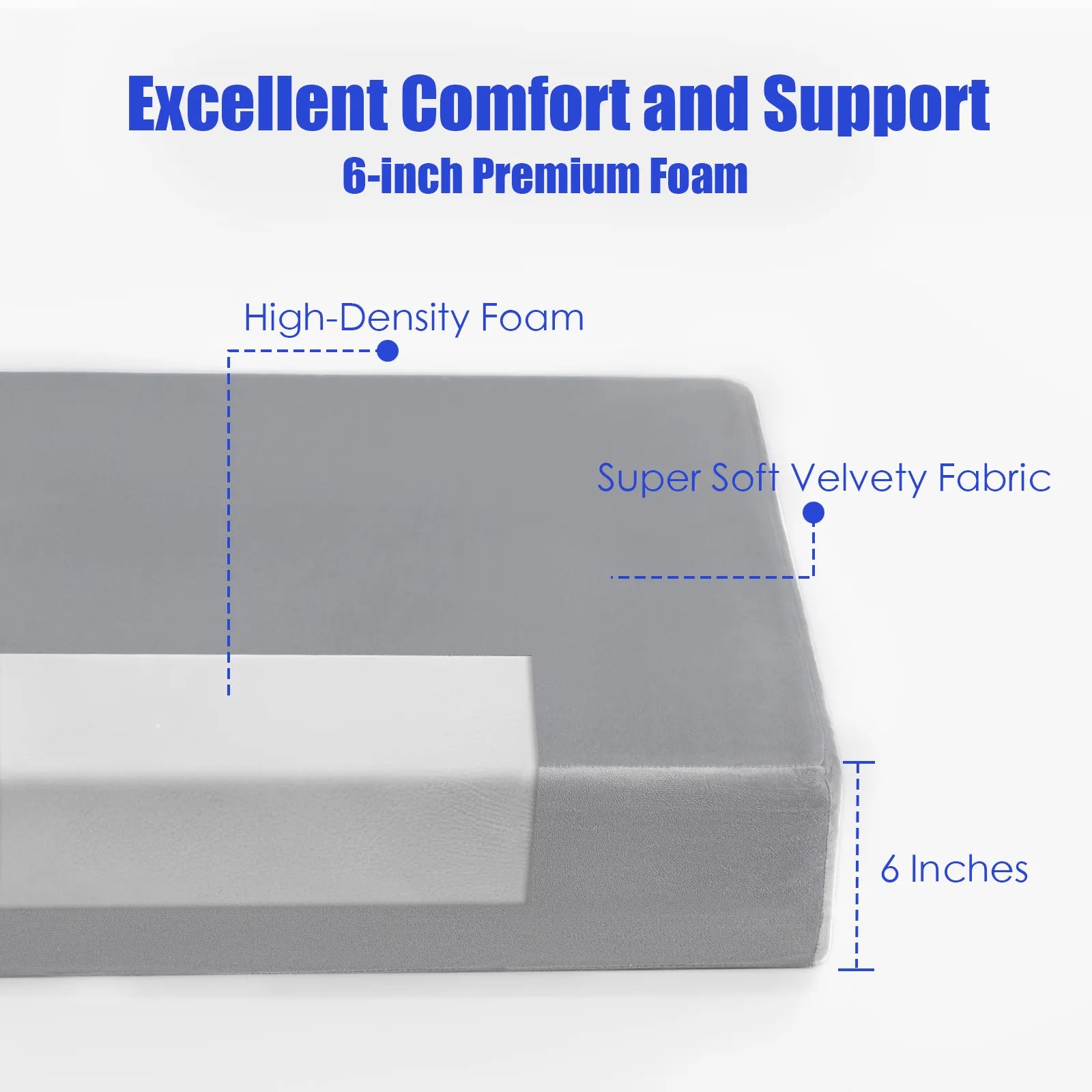 Foldable GlowSofa Chair Bed - 6" Foam Mattress Sleeper with Pillow | Glowsofa