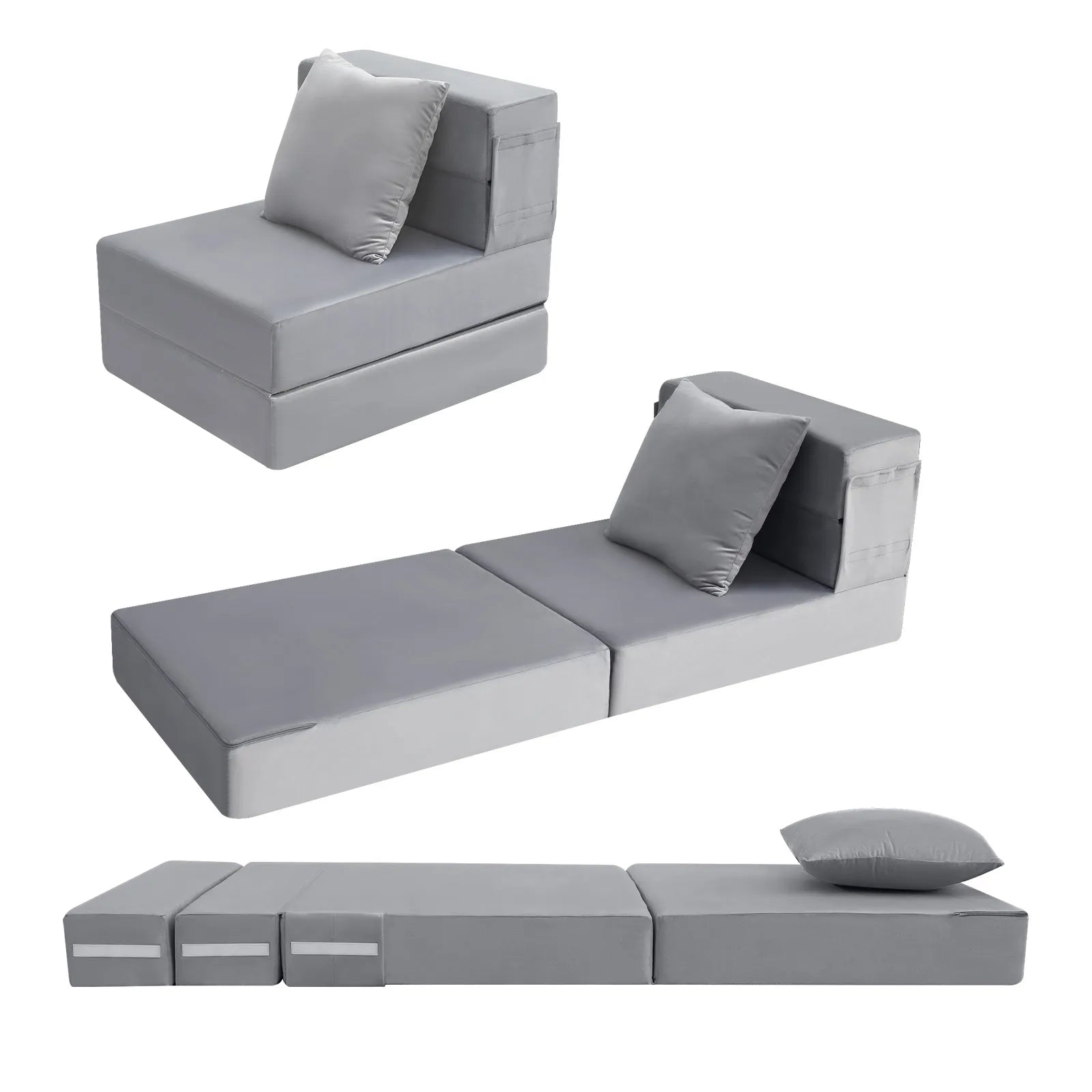 Foldable GlowSofa Chair Bed - 6" Foam Mattress Sleeper with Pillow | Glowsofa
