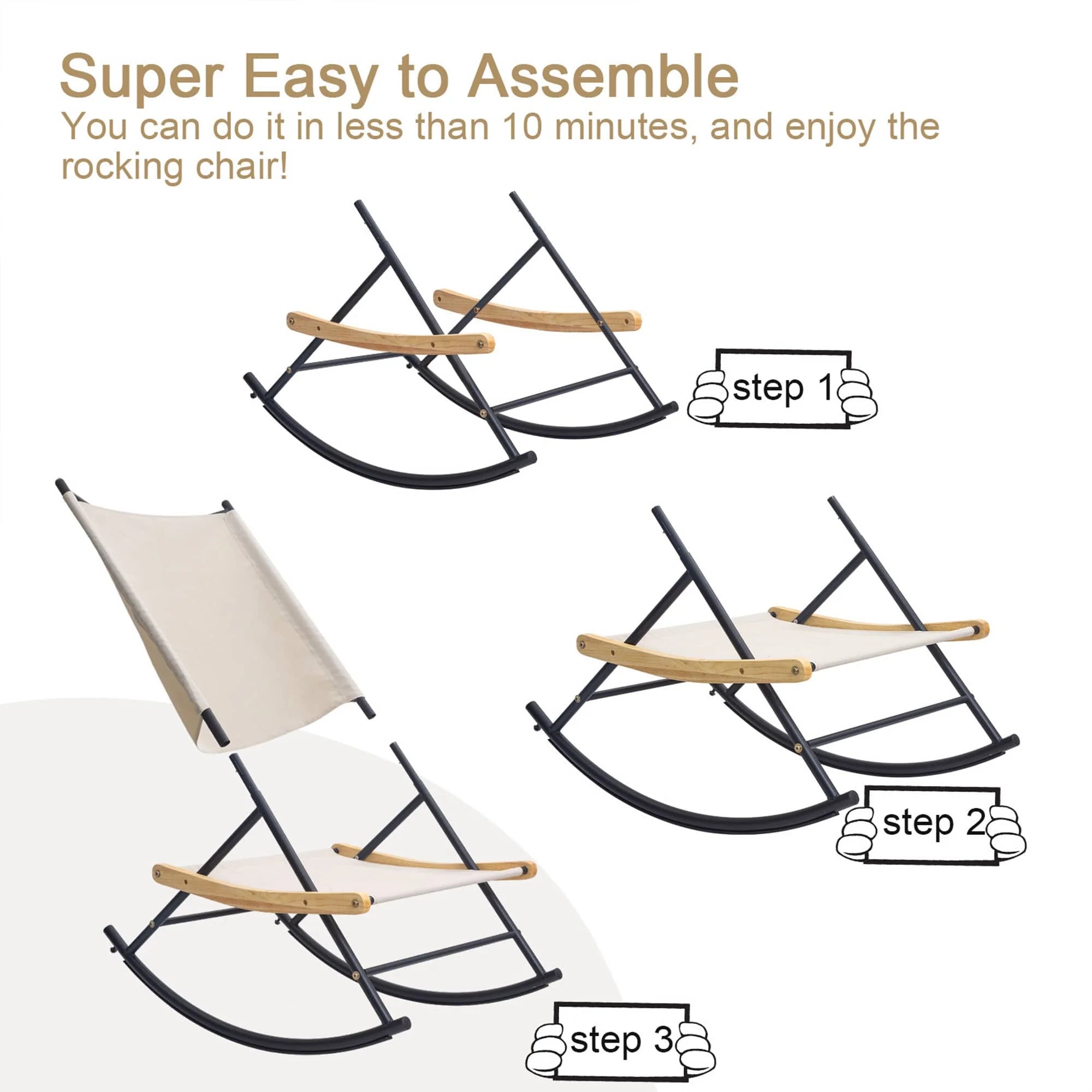 COMAX Outdoor Rocking Chair is easy to install