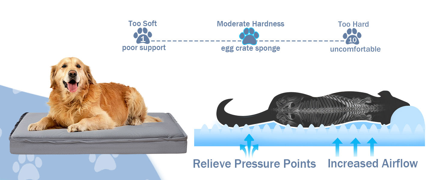 Comax's Dog Bed Unique Eggshell Support Foam for a Superior Experience