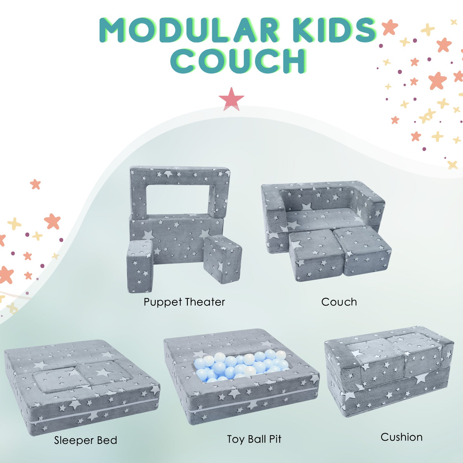 Kids Play Couch Glow in Dark | GlowSofa