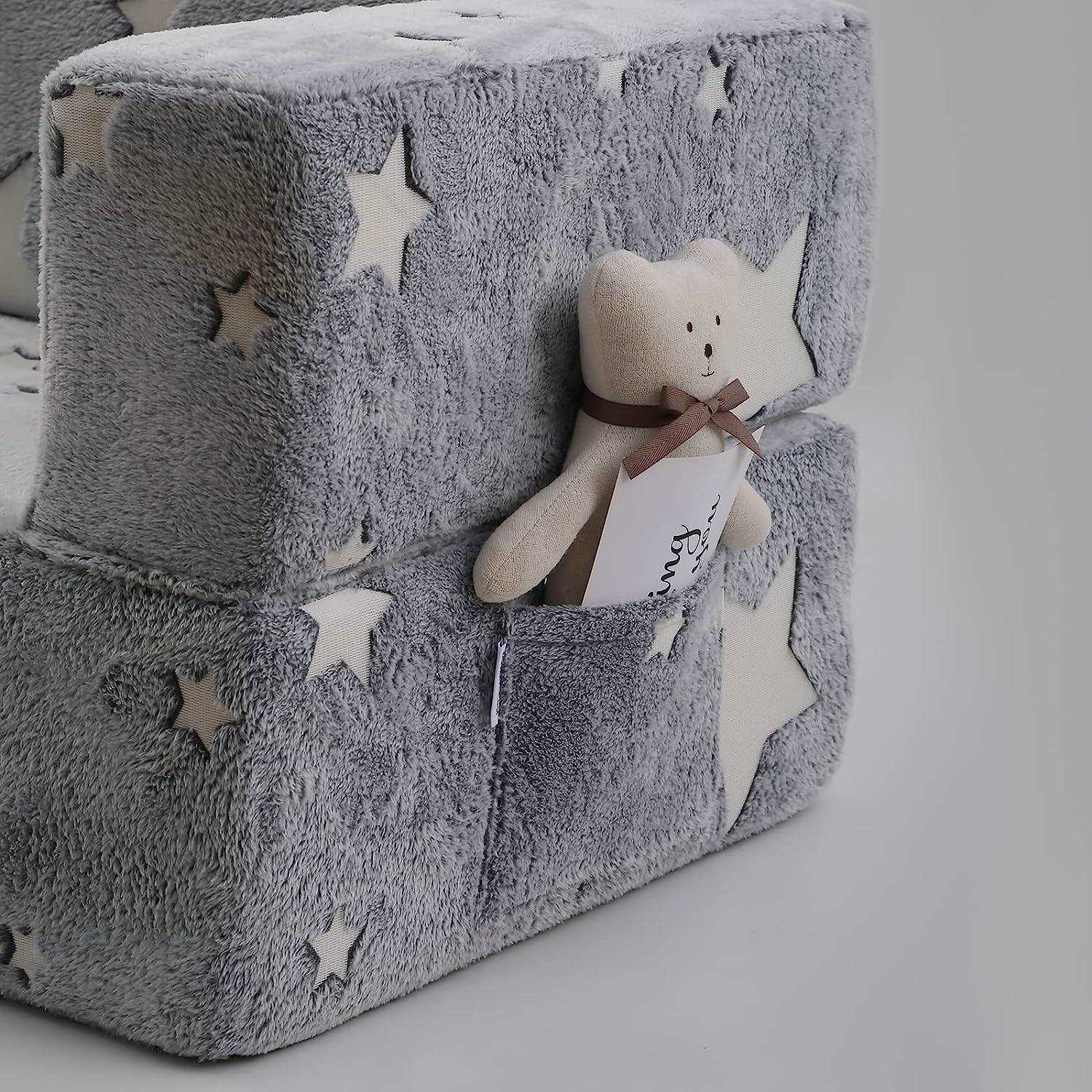 Toddler Chair Glow in The Dark Comes with side pockets.