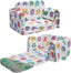 Glowsofa's Glowing Alphabet Children's Fold Out Sofa with Blanket Folded and Unfolded Status