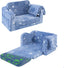 Glowsofa's Glowing Space Children's Fold Out Sofa with Blanket Folded and Unfolded Status