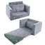 Glowsofa's Glowing Dinosaurs Children's Fold Out Sofa Folded and Unfolded Status