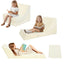 Glowsofa's Beige Children's Fold Out Sofa converts to a floor lounger!