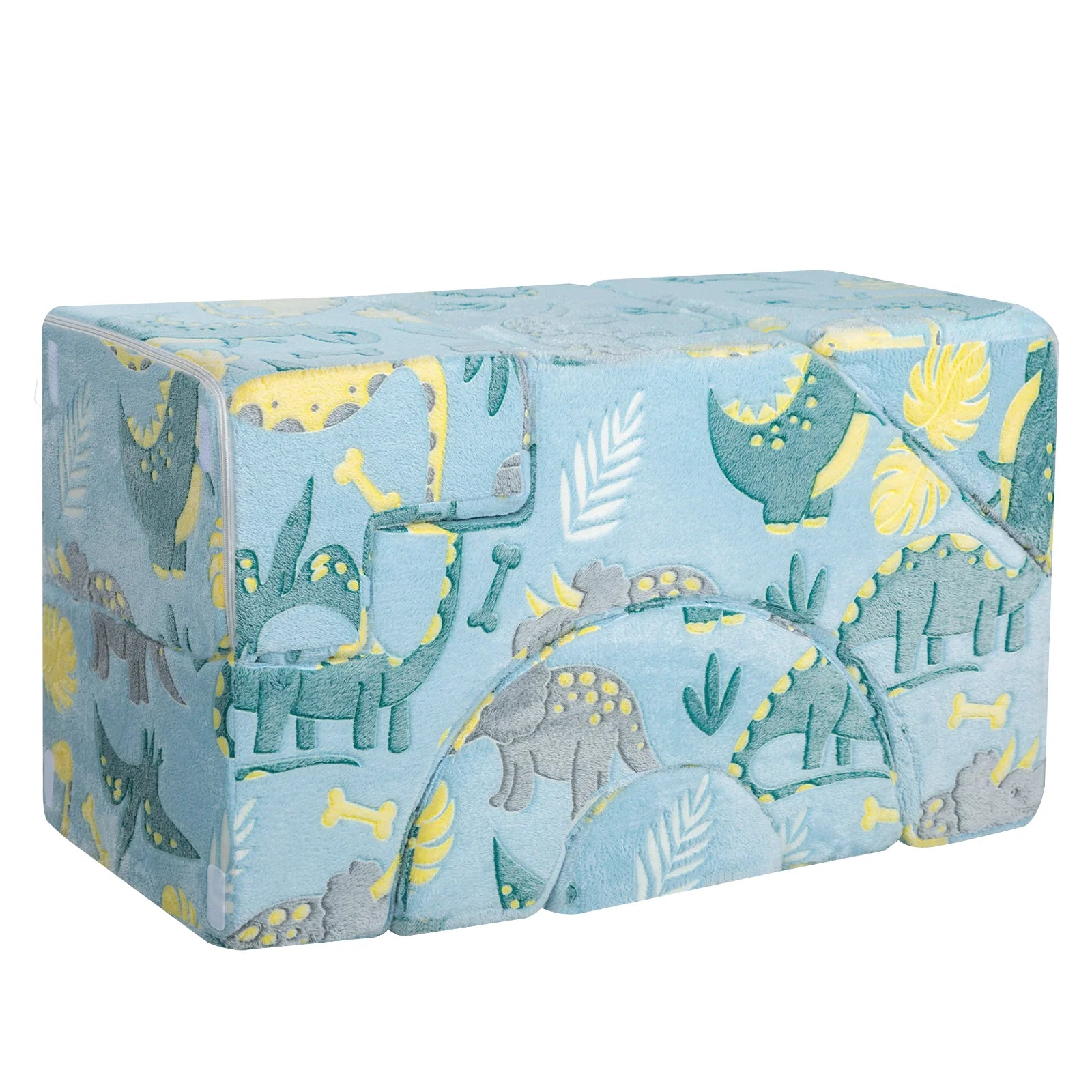 Table consisting of Glowsofa's Blue Dinosaur Climbing Kids Play Couch