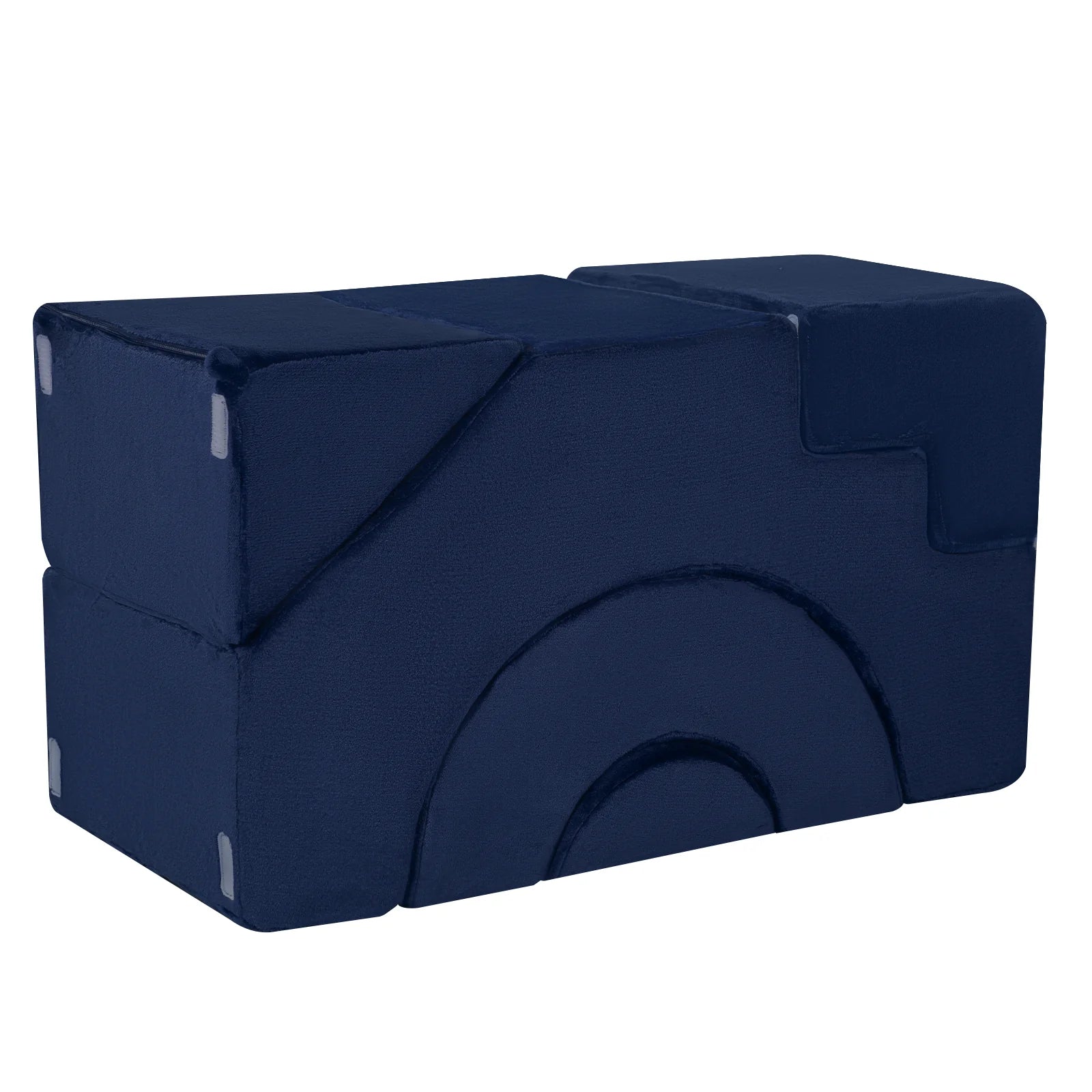 Table consisting of Glowsofa's Solid Navy Climbing Kids Play Couch