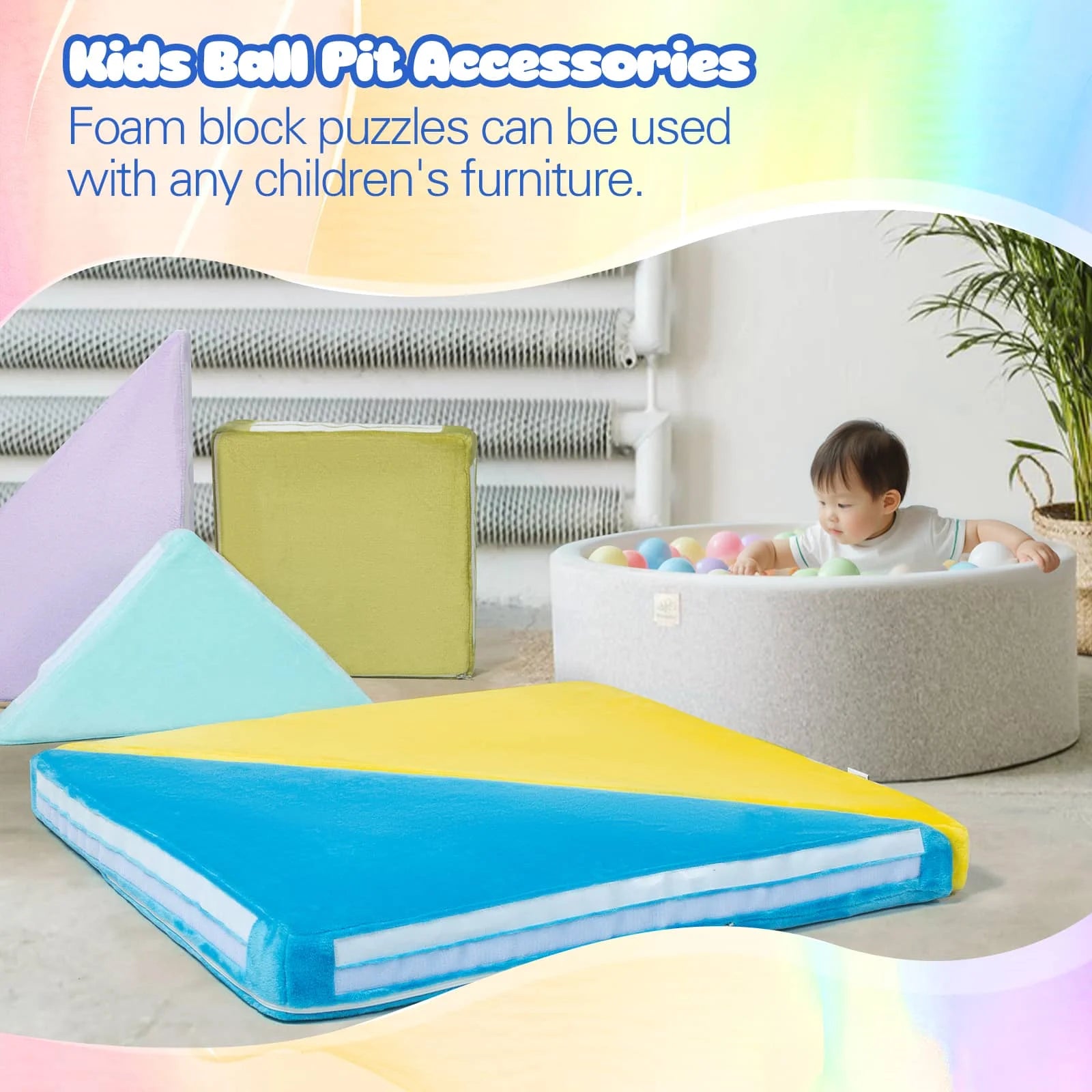 Tangram Puzzle Kids Play Couch can be used with any children's furniture.