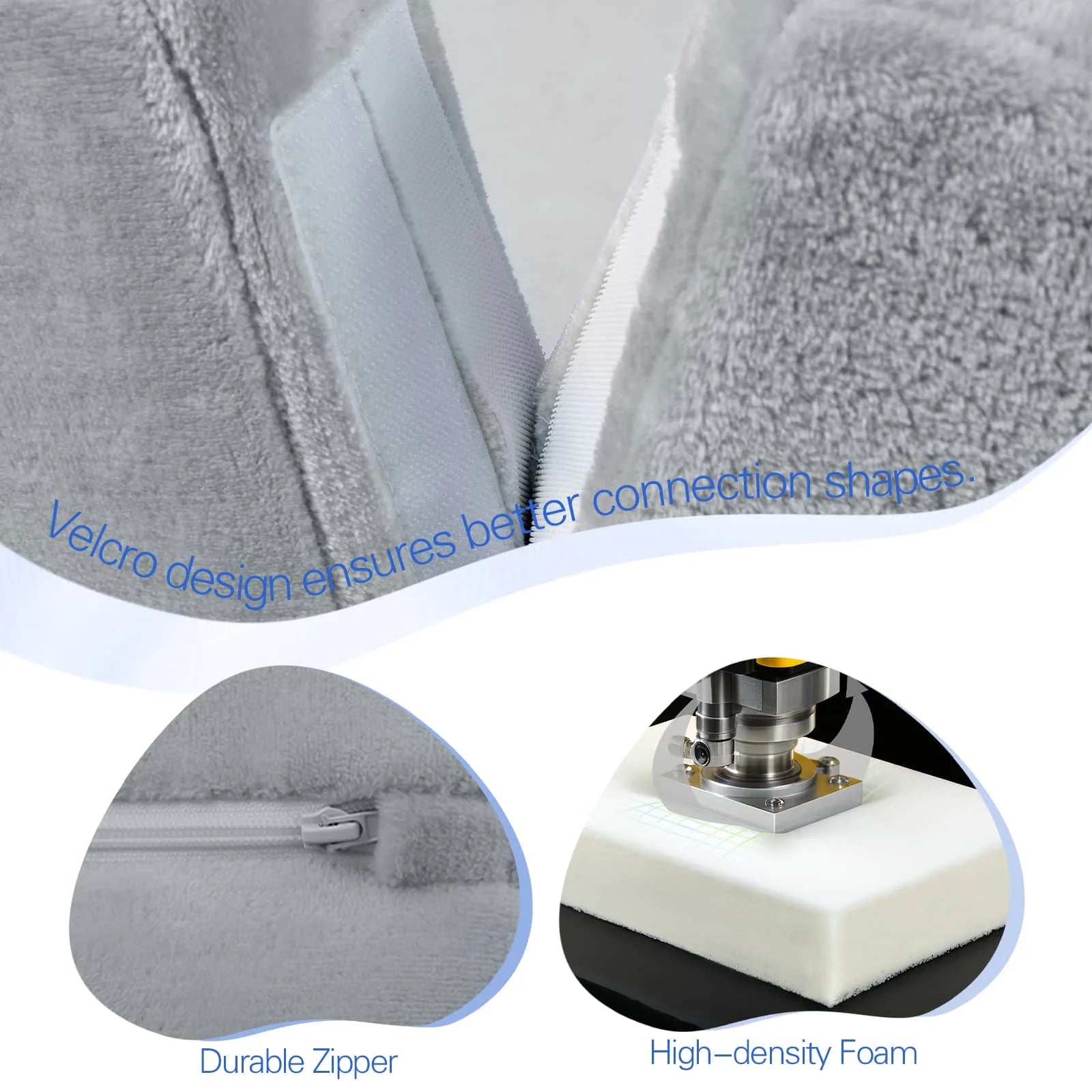 Tangram Puzzle Kids Play Couch attaches via Velcro and features a durable zipper and high quality foam.