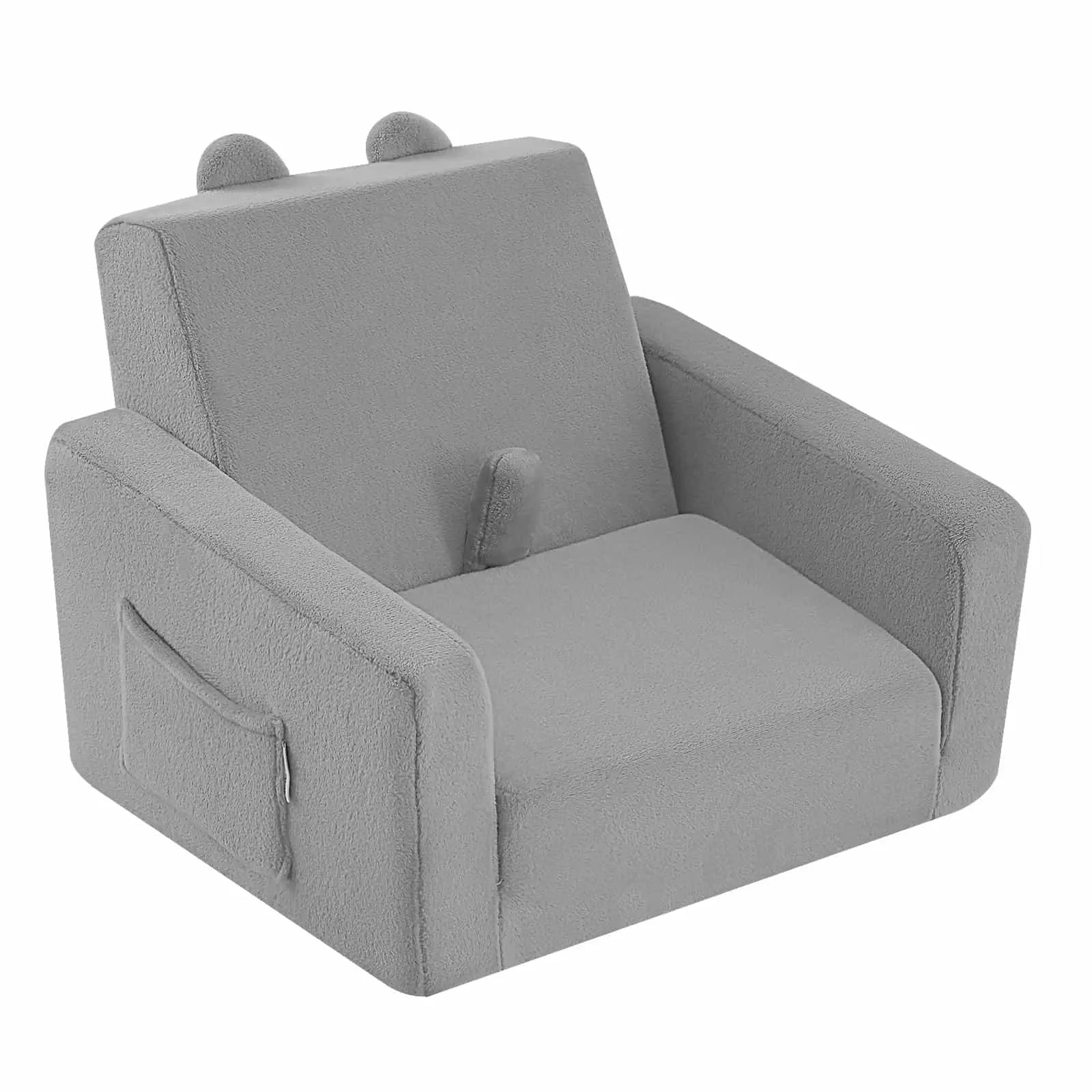 Kids Fold Out Couch-Grey|Glowsofa