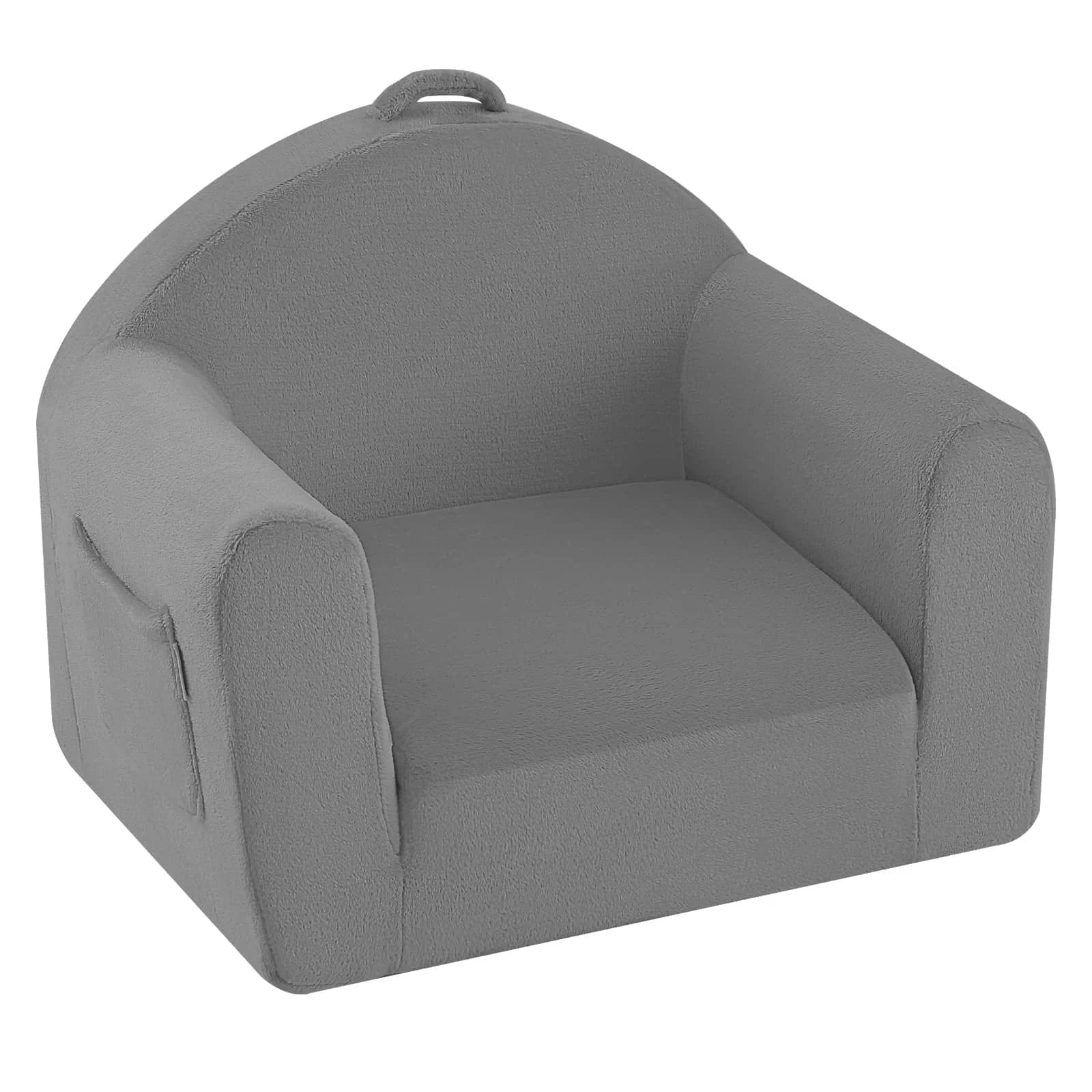 Glowsofa Kids Fold Out Couch-Grey