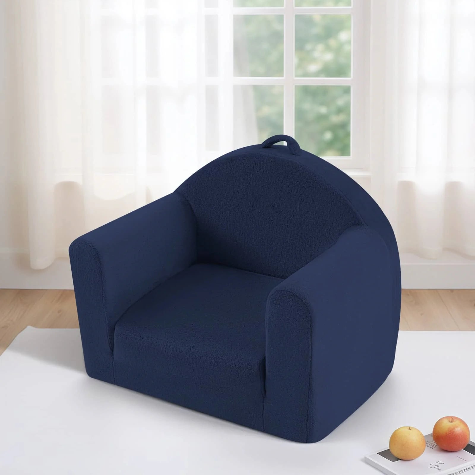 Glowsofa Kids Fold Out Couch-Navy Blue Comes with Carrying Handle