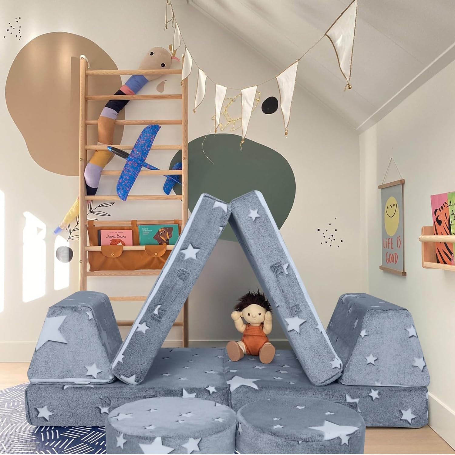 Glowofa's Star 8 pieces kids play couch buildable mini tents