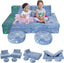 Two girls sitting on MeMoreCool Astronaut 8 pieces kids play couch set