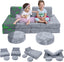 Two girls sitting on MeMoreCool Dog 8 pieces kids play couch set